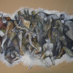AFFRONTEMENT 2009 120x80 HUILE SUR CARTON