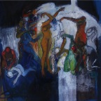 L' OMBRE BLANCHE 2011 85X85 HUILE SUR CARTON