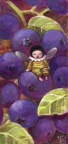 abeille et myrtille 24 x 11,5 cm